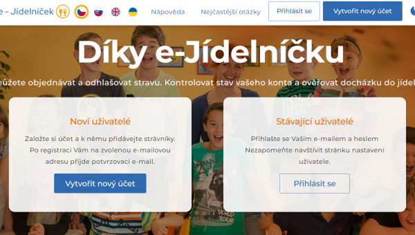 Nový objednávkový systém školní jídelny