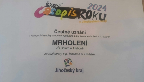 Vyhlášení školního časopisu roku 2024