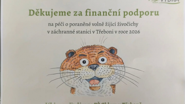 Finanční dar pro záchrannou stanici 
