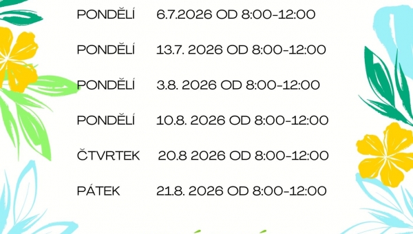 Prázdninové úřední hodiny a časy